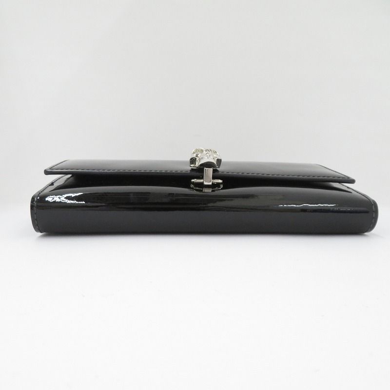 【瀬戸大橋店】 中古 Alexander McQueen | アレキサンダーマックイーン 長財布 スカルモチーフ パテントレザー ブラック 【124】 瀬戸大橋店】 中古 Alexander McQueen | アレキサンダーマックイーン