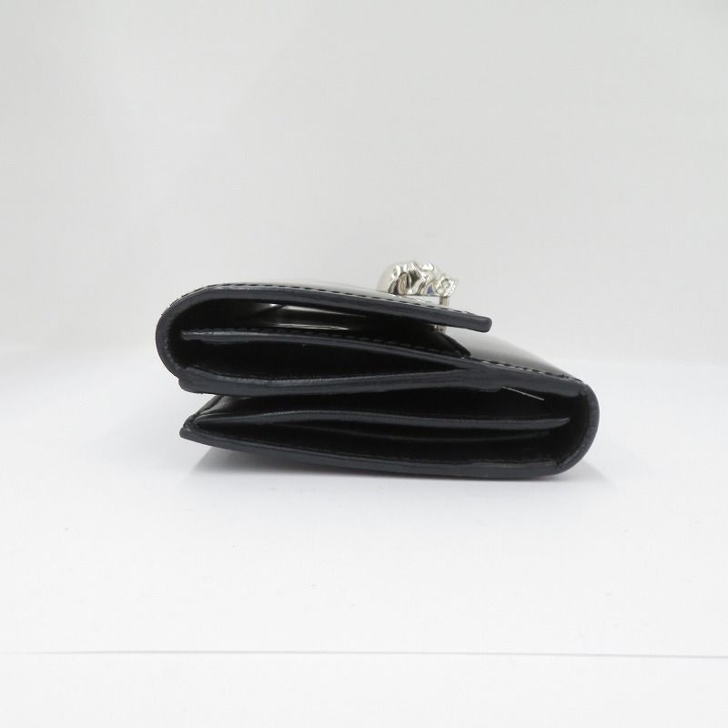 【瀬戸大橋店】 中古 Alexander McQueen | アレキサンダーマックイーン 長財布 スカルモチーフ パテントレザー ブラック 【124】 瀬戸大橋店】 中古 Alexander McQueen | アレキサンダーマックイーン