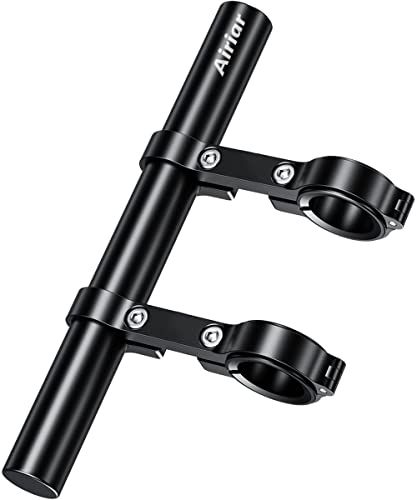 Airiar (アイリア) 自転車 ブラケット ハンドル バー エクステンションバー クランプバー ライト バー 延長 AR-H4-3-BLACK (Long/Black)美品　おすすめ 5,464円