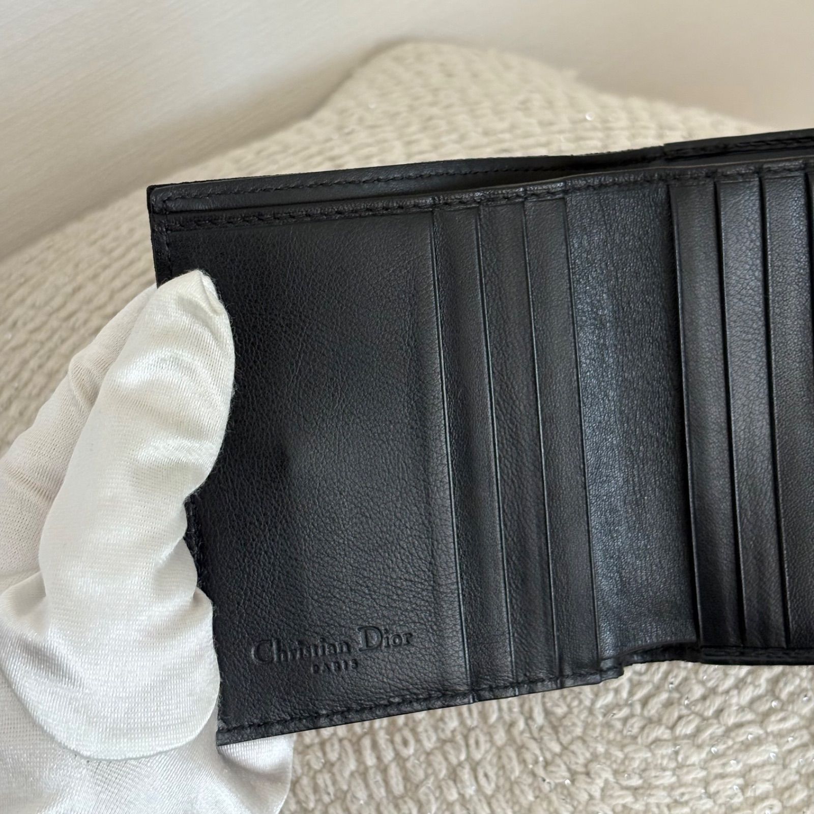 極美品】クリスチャンディオール 二つ折り財布 トロッター ナイロン 