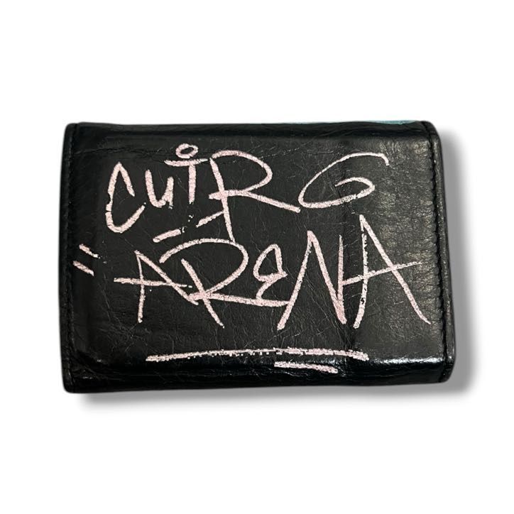 【正規品】写真加工無し！バレンシアガ　ペーパーミニウォレット BALENCIAGA グラフィティ ペーパー ミニウォレット 三つ折り財布