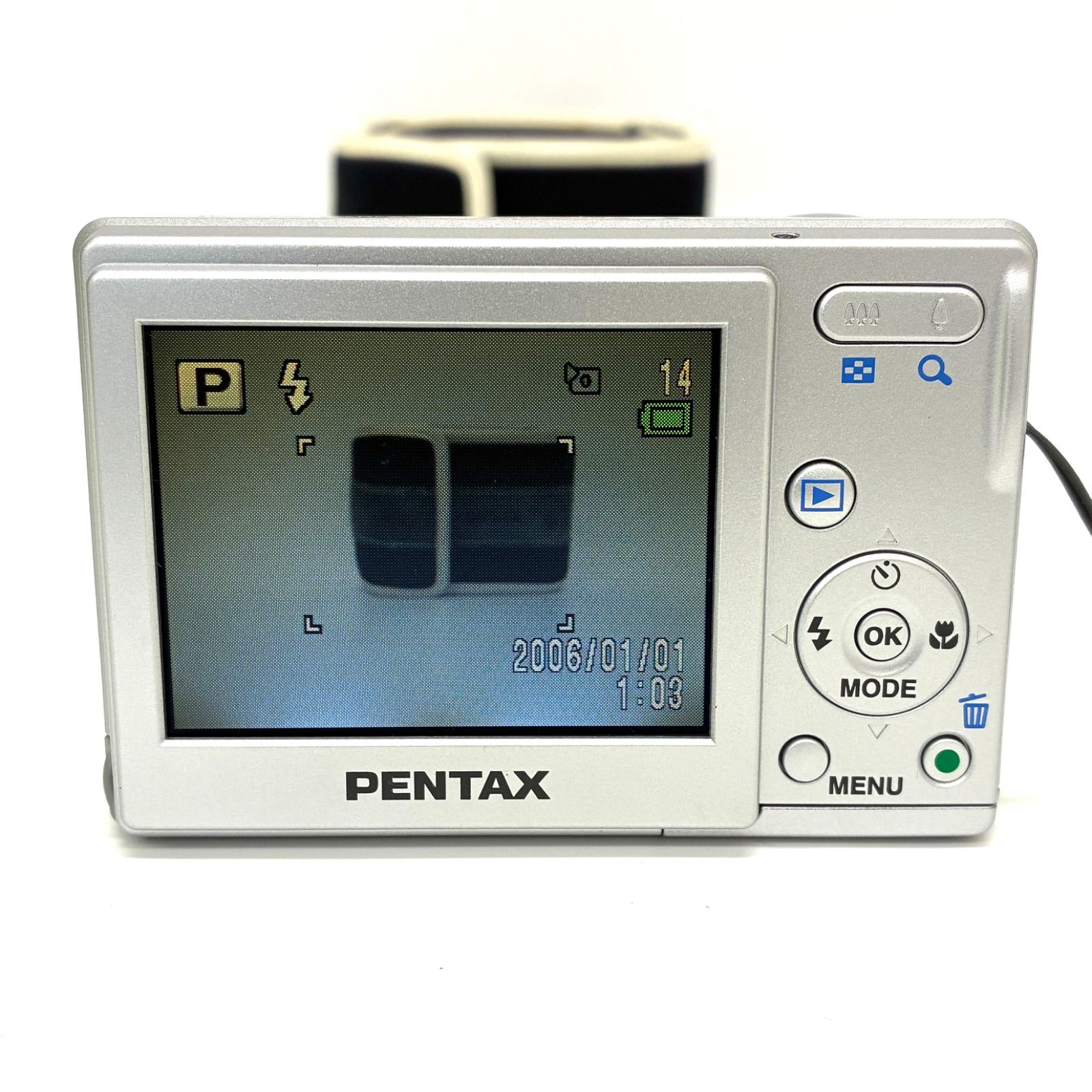 【単3電池で動く平成レトロなコンデジ】PENTAX optio M10 ◇PENTAX◇ペンタックス Optio M10 コンデジ シルバー 単三電池使用