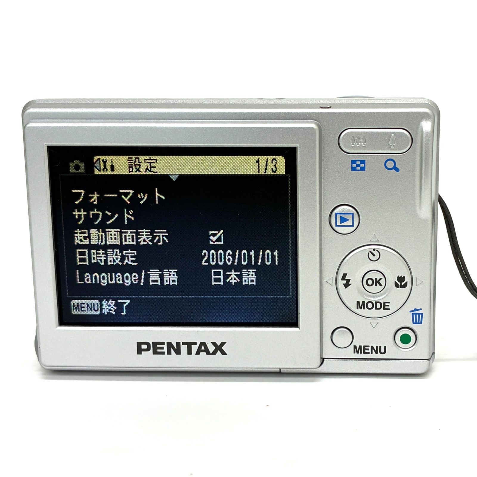 ◇PENTAX◇ペンタックス Optio M10 コンデジ シルバー 単三電池使用