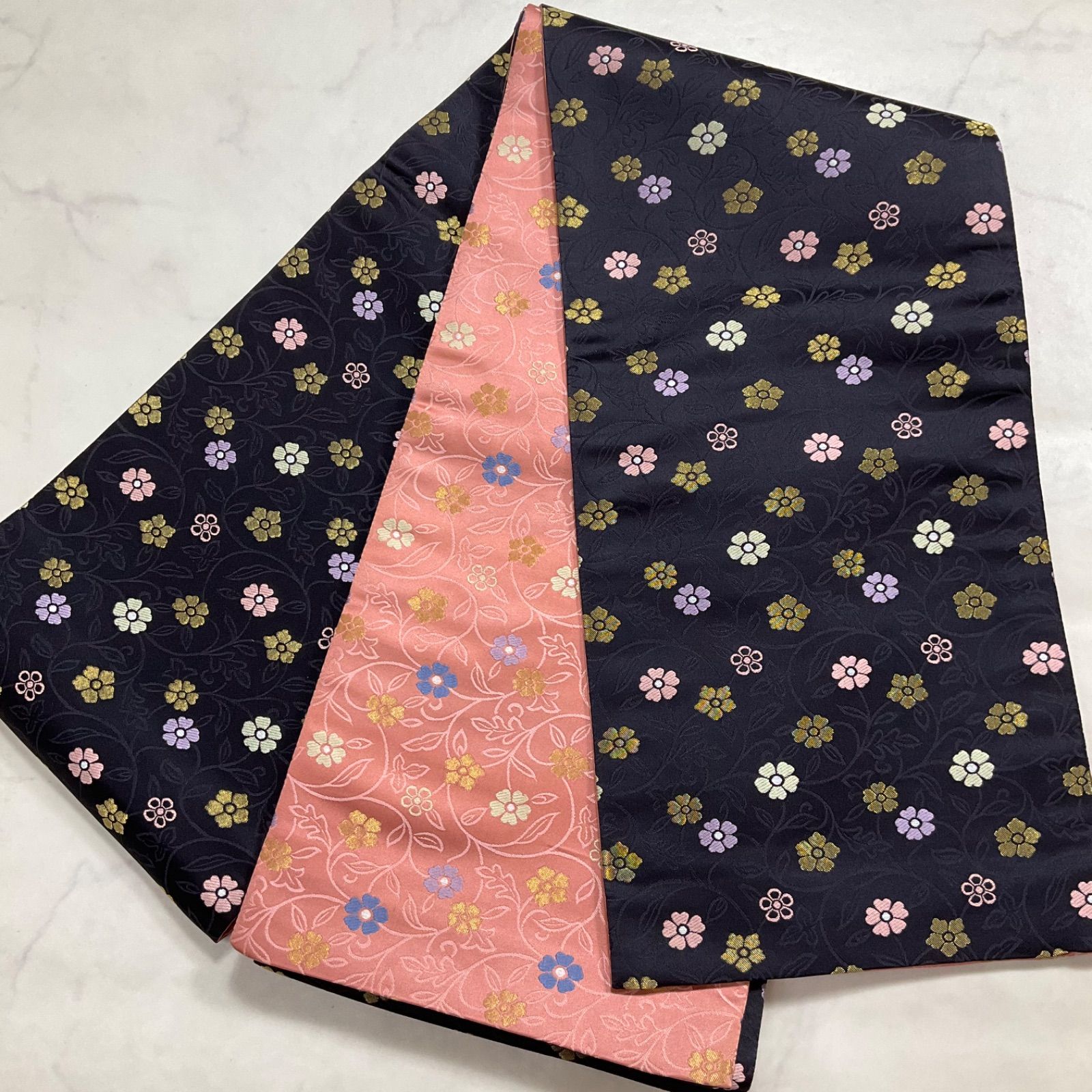 kimono+one◆kimonoarisa◆未使用同然◆六寸帯◆最高級西陣織正絹◆素敵な半幅帯◆長尺◆半幅帯半巾帯小袋帯◆403㎝◆