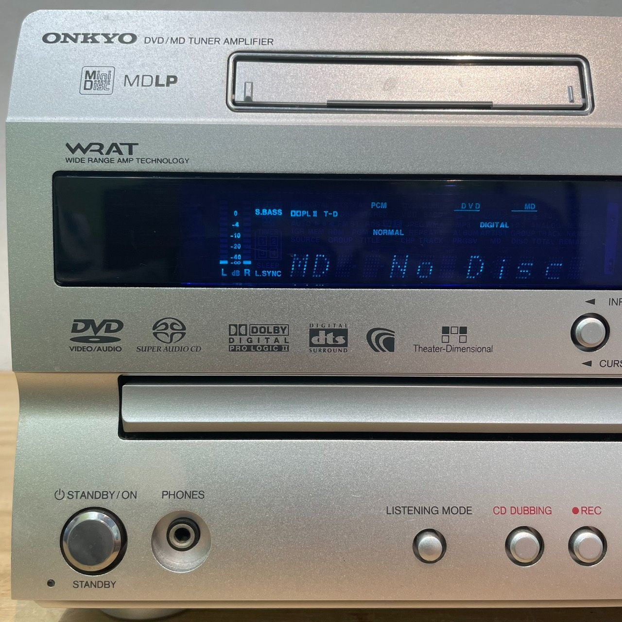 成】ONKYO DVD/MD TUNER AMPLIFIER オーディオ機器 D-N7 FR-UN7
