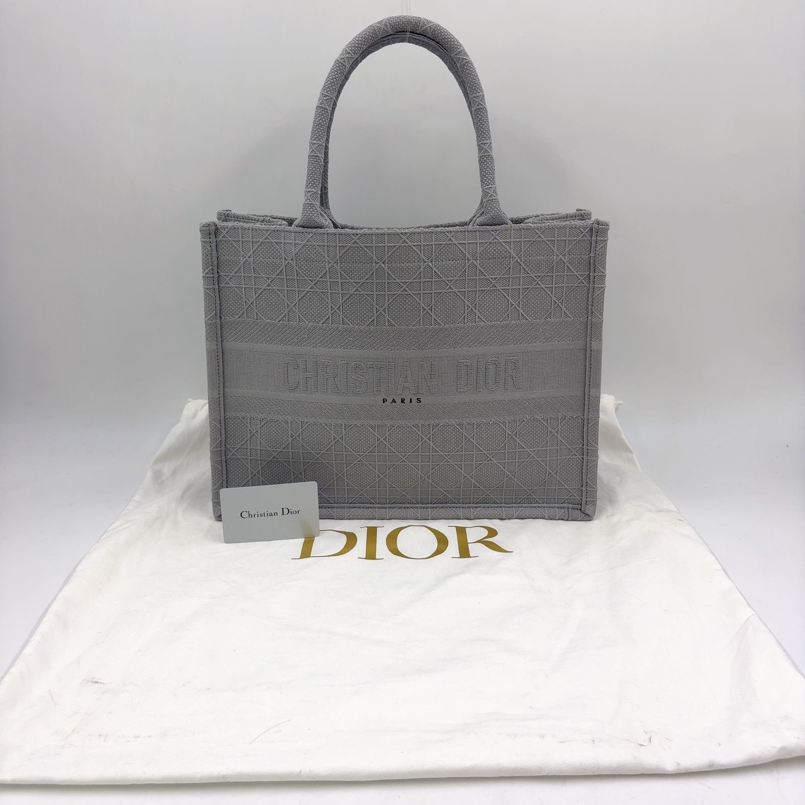 Christian Dior ブックトート ミディアム キャンバス グレー トート 
