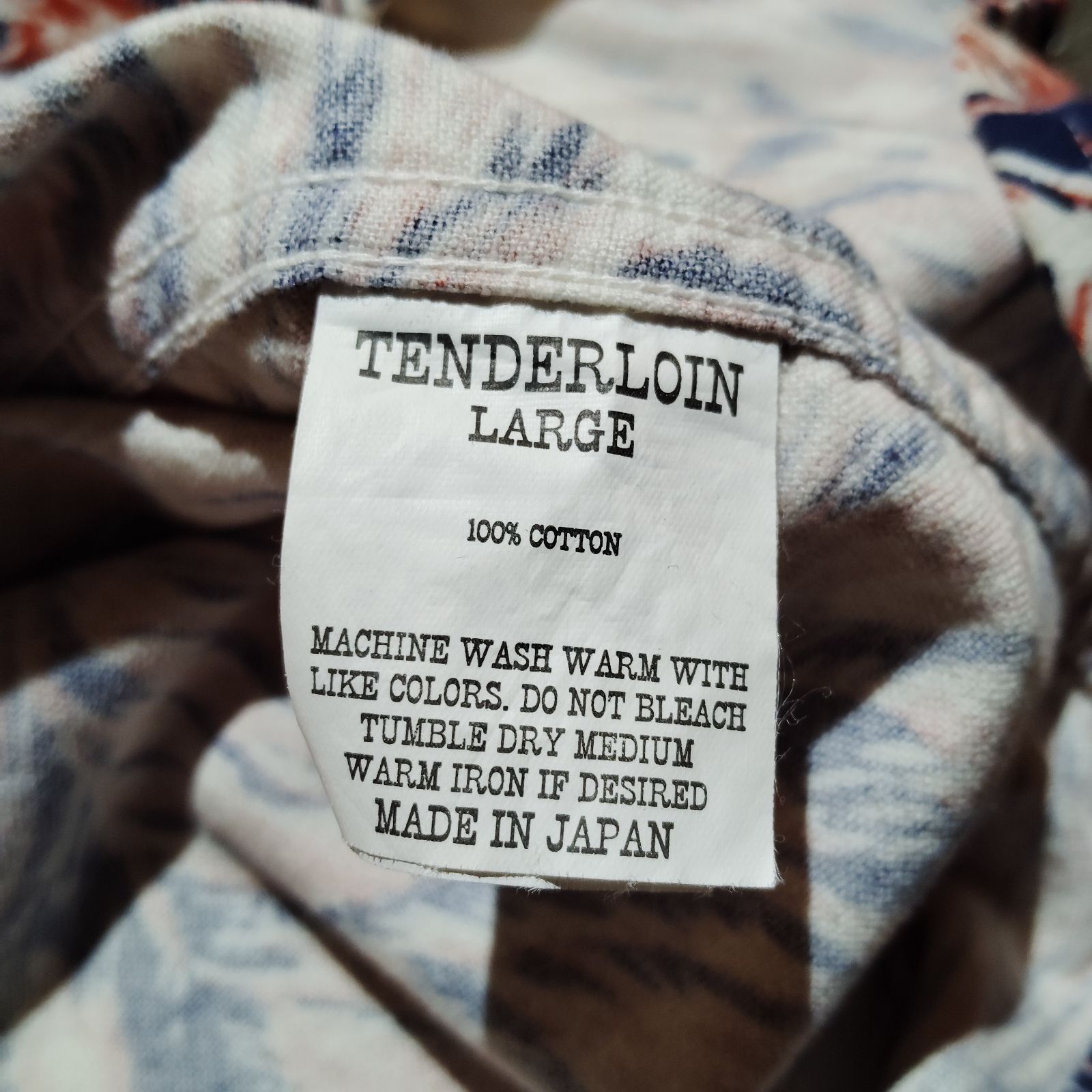 TENDERLOIN 14aw T-PRINT FLANNEL SHT WOLF L レッド テンダーロイン