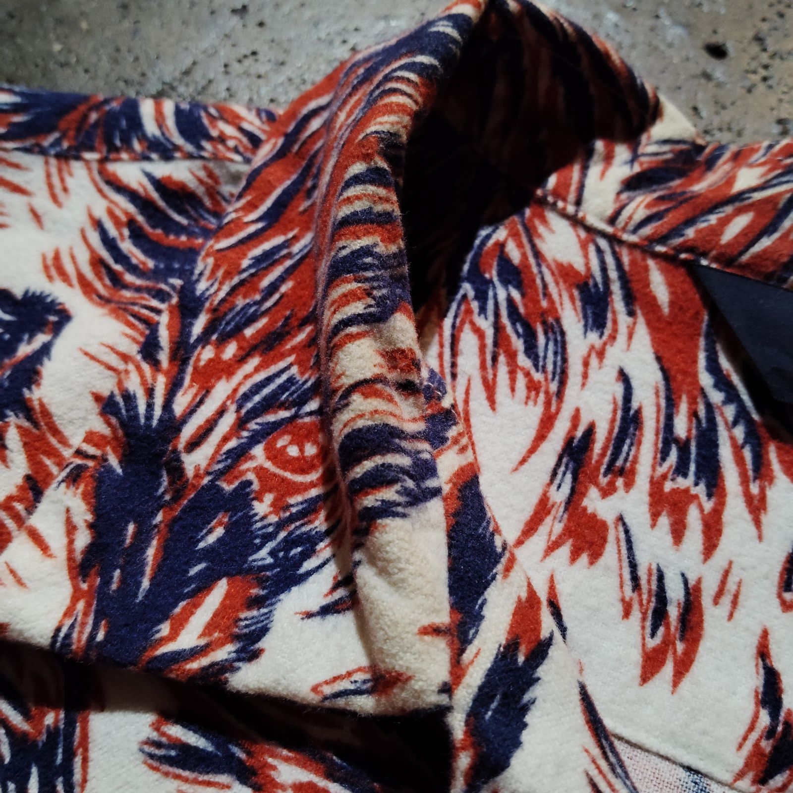 TENDERLOIN 14aw T-PRINT FLANNEL SHT WOLF L レッド テンダーロイン