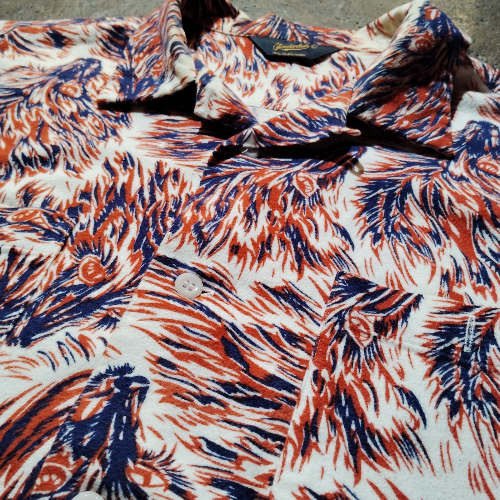 TENDERLOIN 14aw T-PRINT FLANNEL SHT WOLF L レッド テンダーロイン
