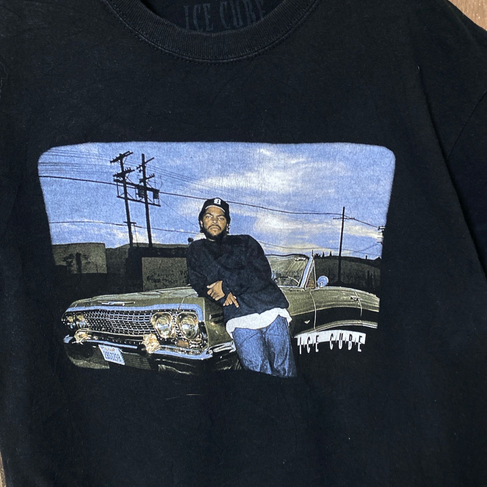 本物 激安販売 CHM ICE CUBE フォトプリント Tシャツ ブラック ヒップ 