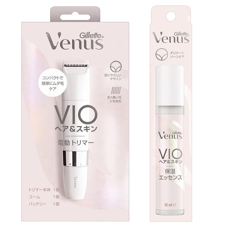 【新品】 【まとめ買い】ジレット ヴィーナス VIO ヘア&スキン 女性用 カミソリ 電動トリマー 本体+保湿エッセンス 50mL 0