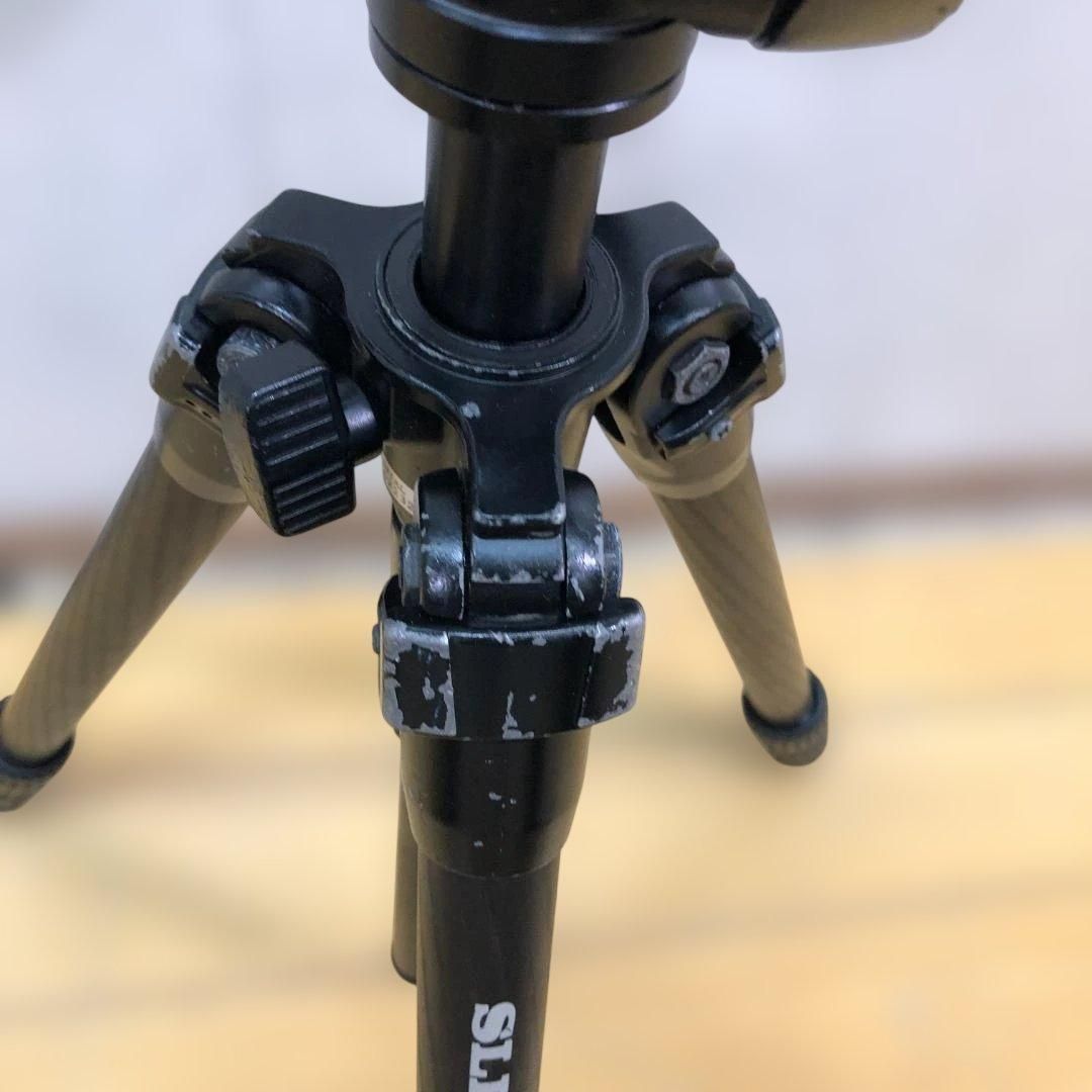 SLIK カーボン724 EX II 三脚 軽量 カーボンファイバー ケース付き 一眼レフ ミラーレス対応 撮影機材 コンパクト三脚 動作確認済　260419-5 SLIK カーボン724 EX II 三脚 軽量 カーボンファイバー ケース付き