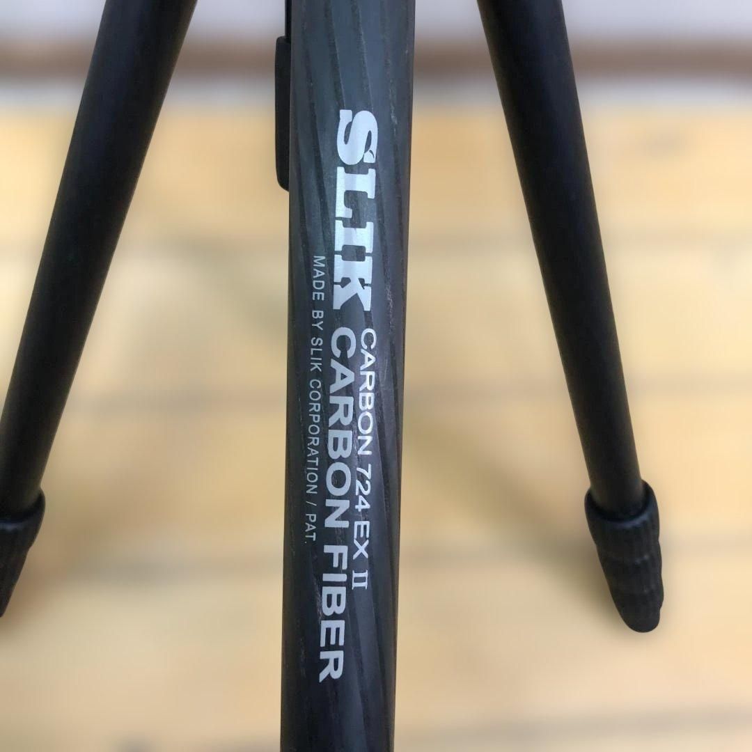 SLIK カーボン724 EX II 三脚 軽量 カーボンファイバー ケース付き