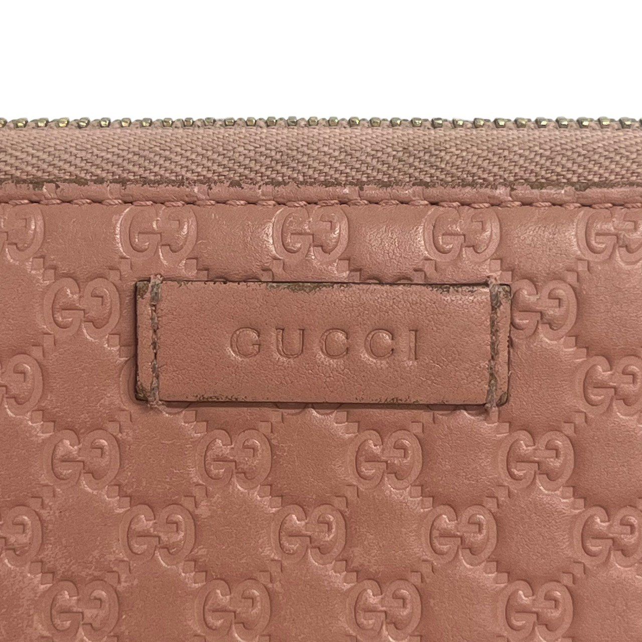 GUCCI/グッチ/マイクログッチシマレザー/ラウンドジップ長財布/ピンク GUCCI/グッチ/マイクログッチシマレザー/ラウンドジップ長財布/ピンク