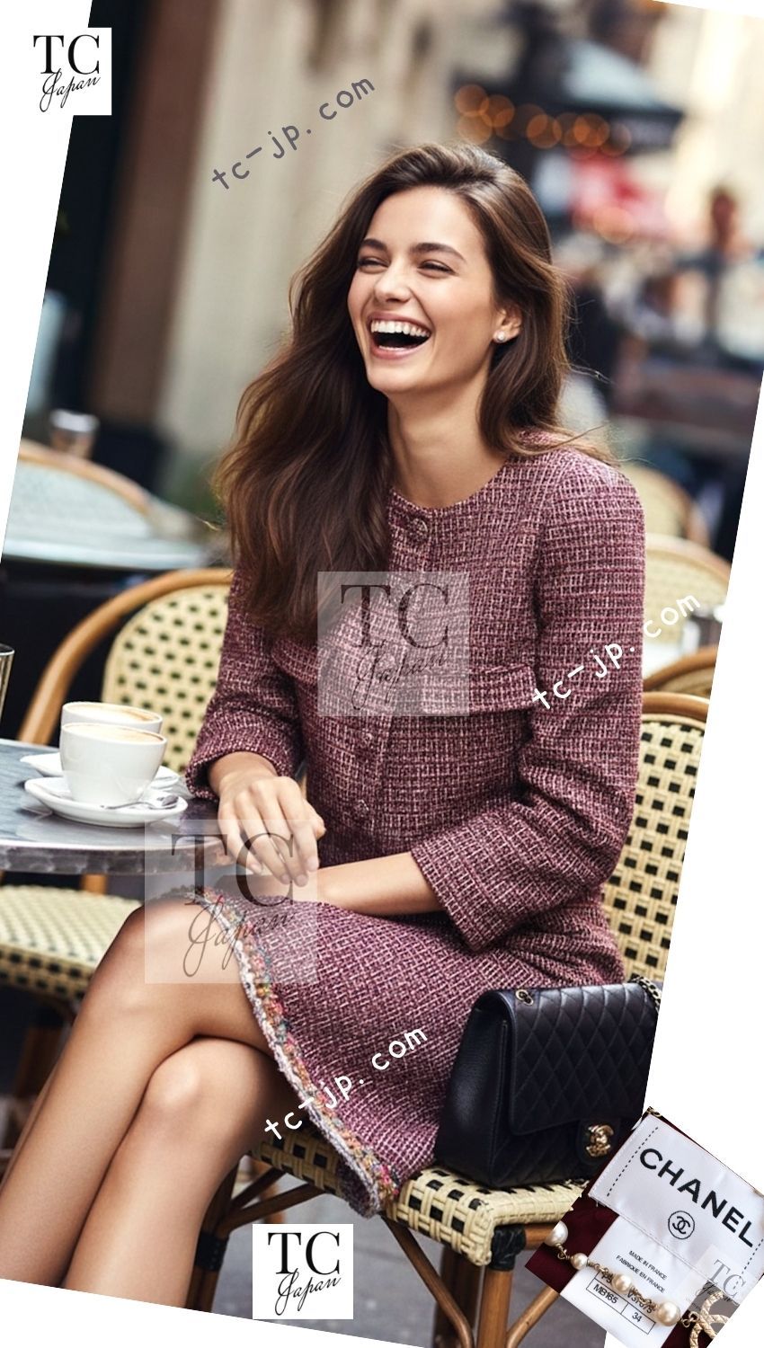 シャネル ジャケット スーツ CHANEL レッド マルチカラー グリポア