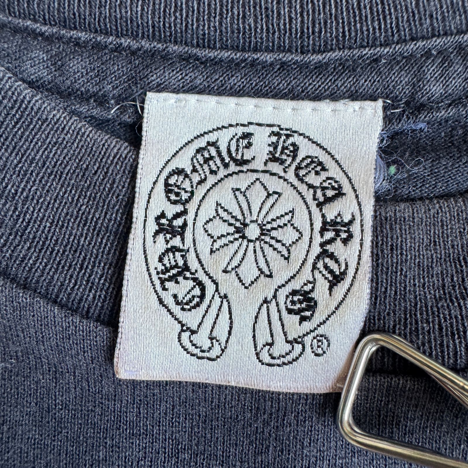 90s OLD CHROME HEARTS 刺繍 セメタリークロス スクロールラベル