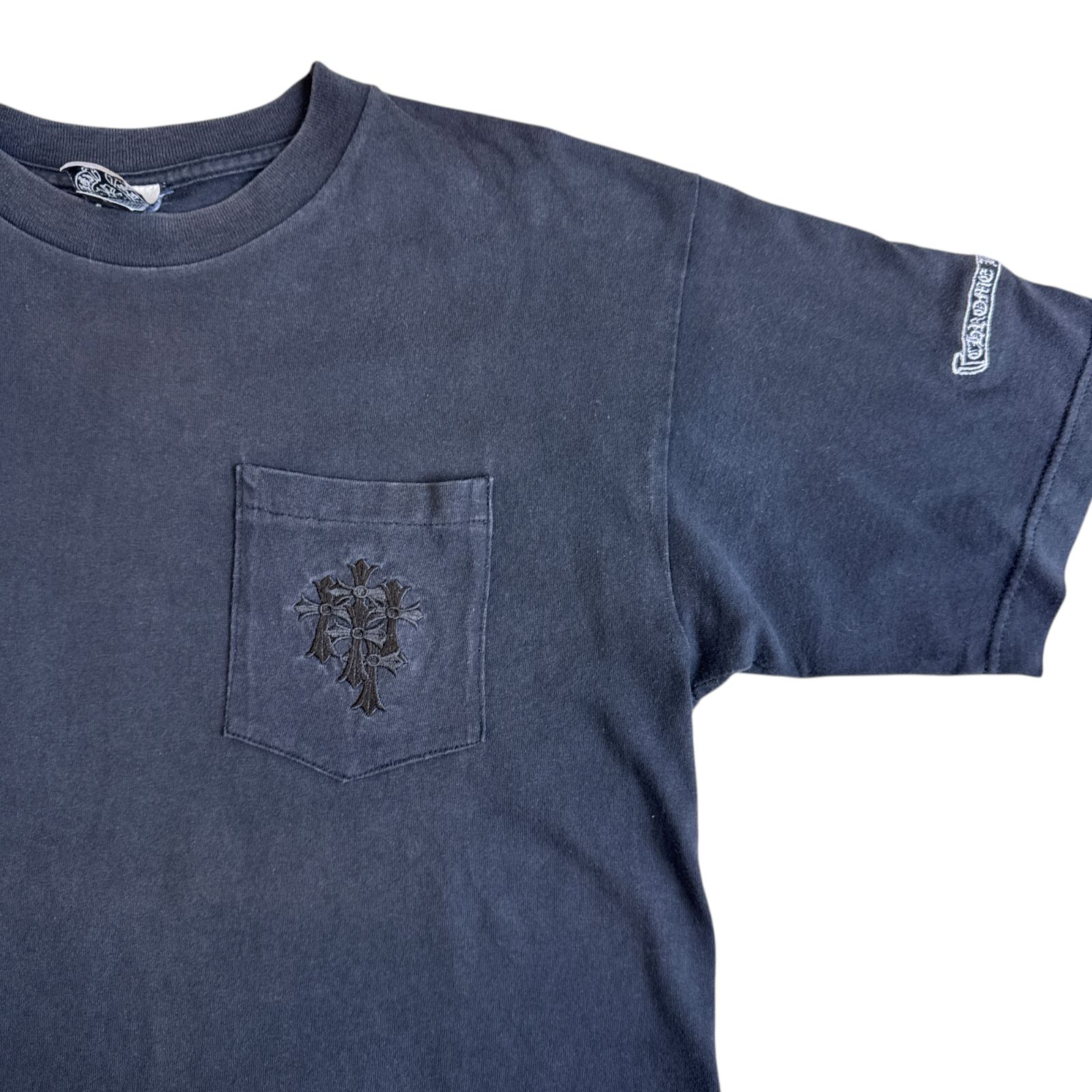 90s OLD CHROME HEARTS 刺繍 セメタリークロス スクロールラベル