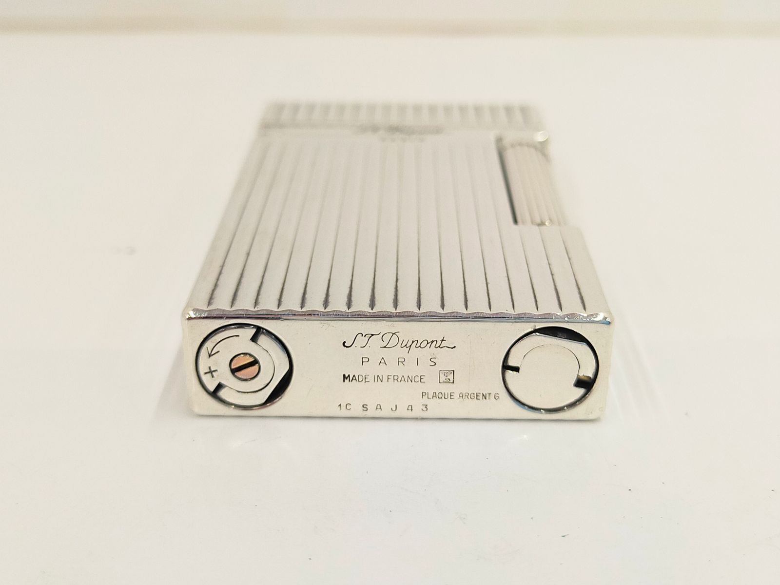 デュポン/S.T.Dupont ライン2 シルバー 縦ライン ガスライター 着火 