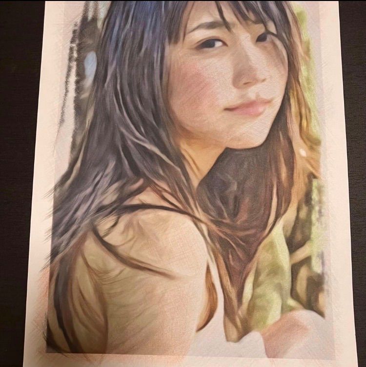 女優画②額装品 額縁寸法33cm×24cm パステル、水彩、色鉛筆画 - メルカリ