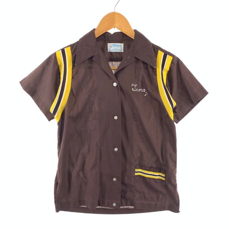 中古品】HILTON 70年代 USA製 ヴィンテージ ボーリングシャツ 半袖