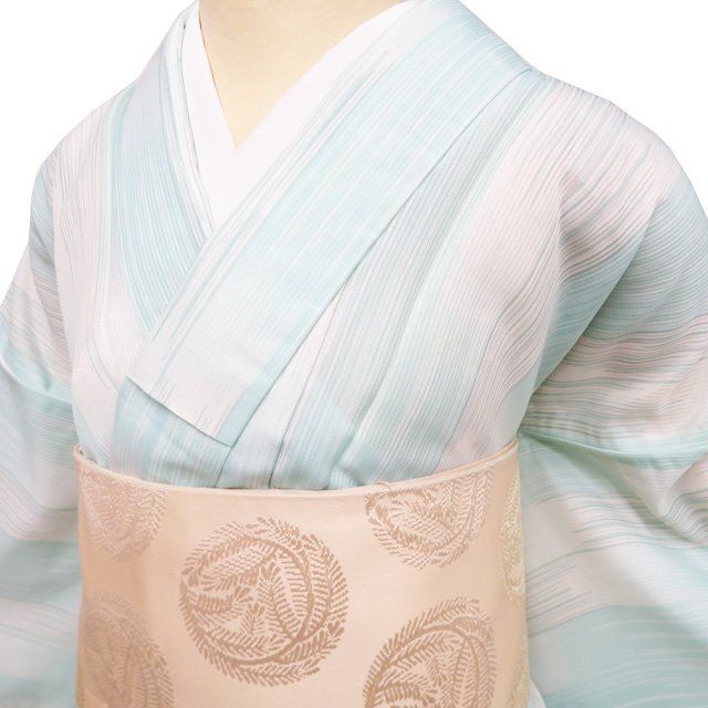 夏物 夏着物 小紋 着物 未使用 ポリエステル 洗える着物 紗 淡いミントグリーン 身丈167cm 裄67.5cm L トール きもの北條 A1350-17 夏物 夏着物 小紋 着物 未使用 ポリエステル 洗える着物 紗 淡いミント