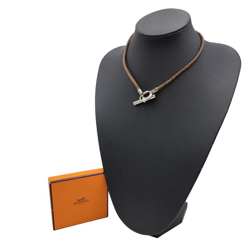 中古品】HERMES エルメス 金具SV グレナン チョーカー ネックレス 