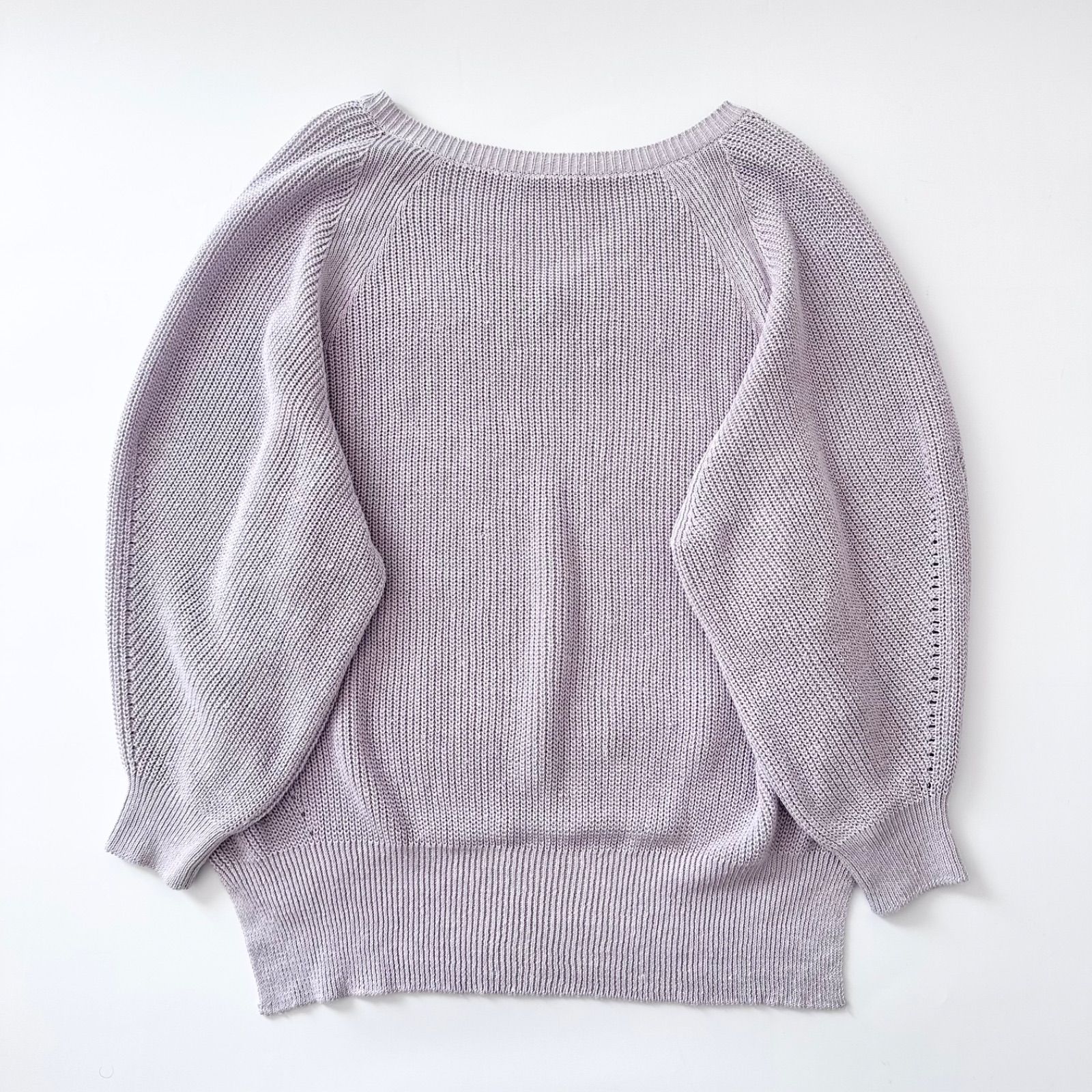 新品 theory luxe セオリーリュクス ニット ラベンダー パープル 38(M) サマーニット リネン 麻 ローゲージ オーバーサイズ Vネック ボリュームスリーブ  長袖 トップス プルオーバー シンプル オフィス カジュアル 大人 きれいめ【レディース】 セオリーリュクス Theory luxe Lino Jemy Vネック リネン ニット