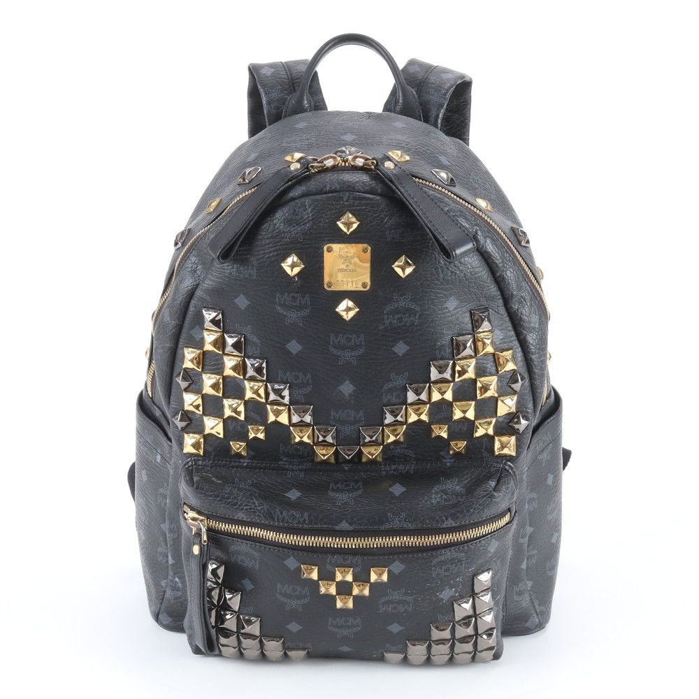 極美品 MCM スタッズ リュックMCMリュック リュックサック エムシー 