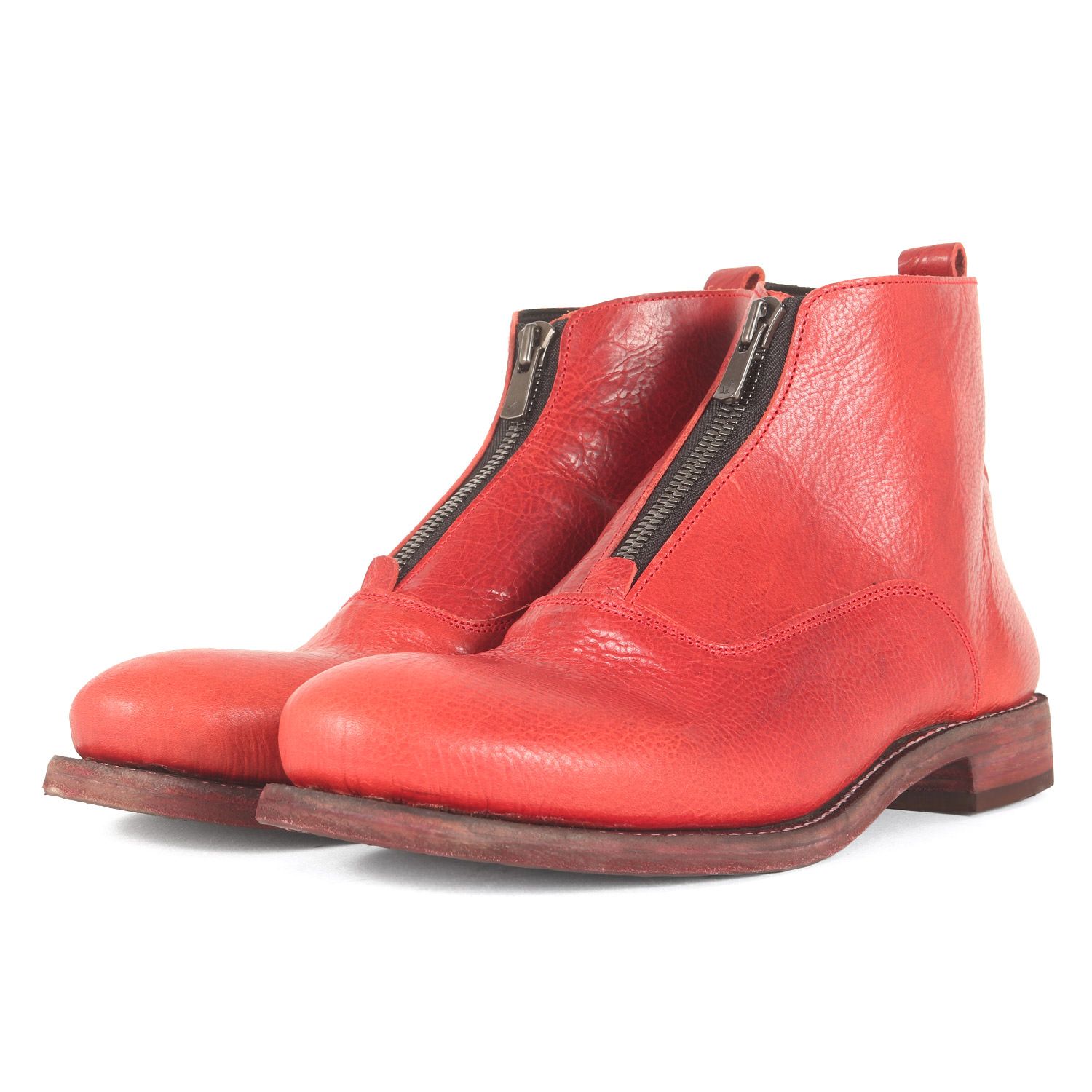 【美品】Portaille ポルタユ ダークレッド サイズ:26 | フロントジップ レザー ブーツ (frontzip boots) | ブランド シューズ 靴【メンズ】【中古】 美品】Portaille ポルタユ ダークレッド サイズ:26 | フロントジップ