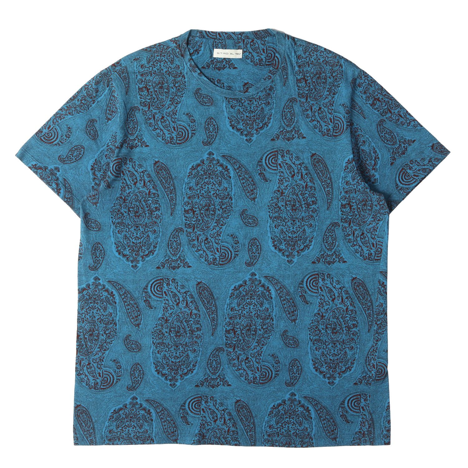 ETRO エトロ Tシャツ ブルー 青 サイズ:XL | 20SS ビッグペイズリー柄 クルーネック Tシャツ | 半袖 ショート ハーフ スリーブ カットソー【メンズ】【】 楽天市場】半袖 メンズ（ブランドエトロ）（メンズファッション