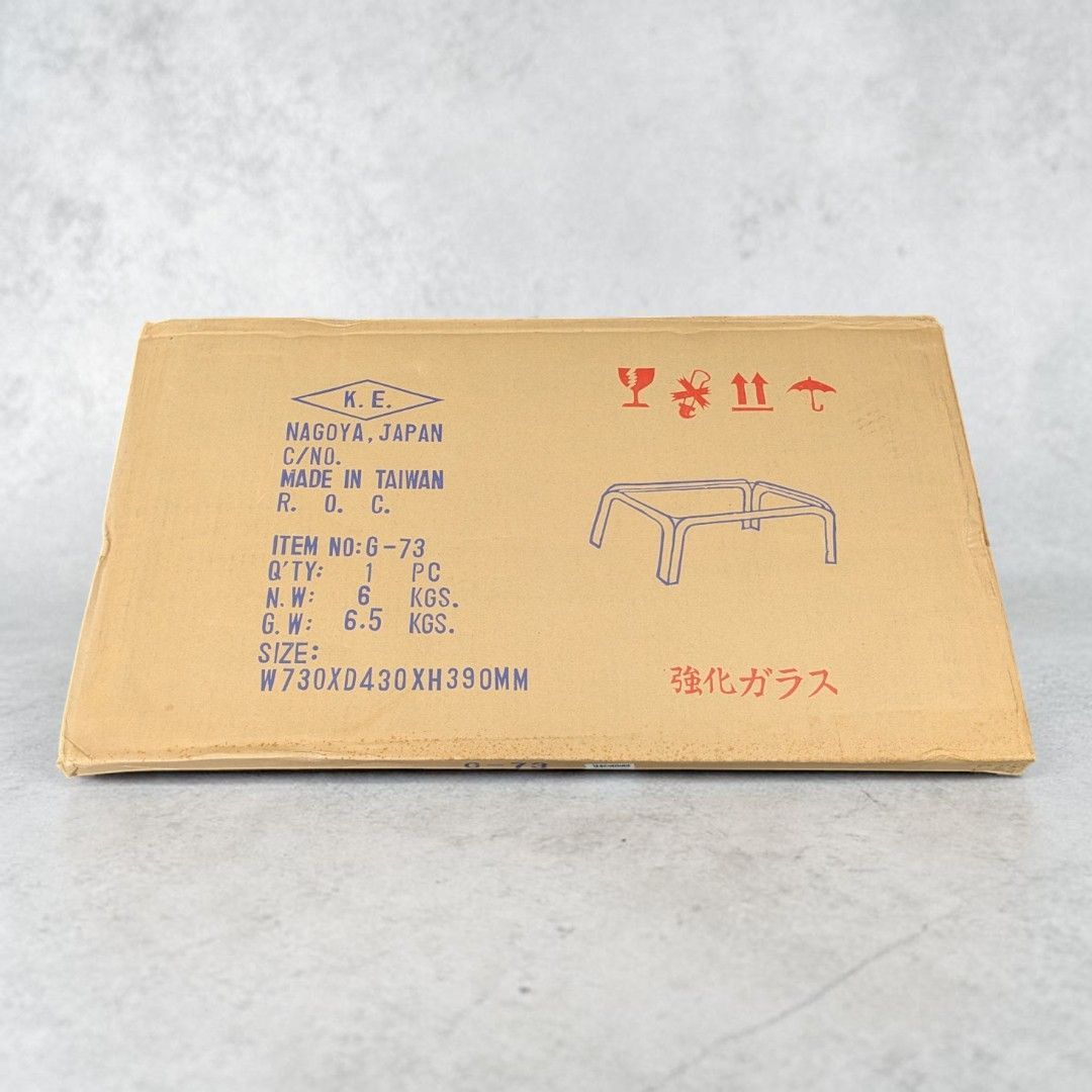 未開封品】昭和レトロ レトロポップ ガラステーブル 黒フレーム ミッド