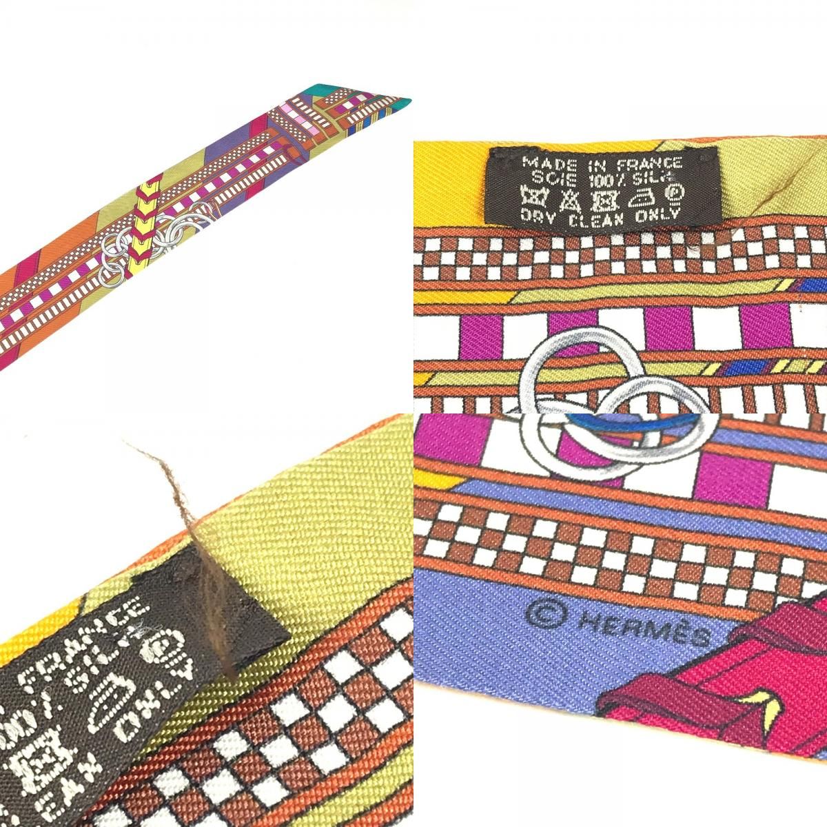 HERMES ツイリー スカーフ マルチカラー HERMES エルメス スカーフ ツイリー ツィリー シルク マルチカラー