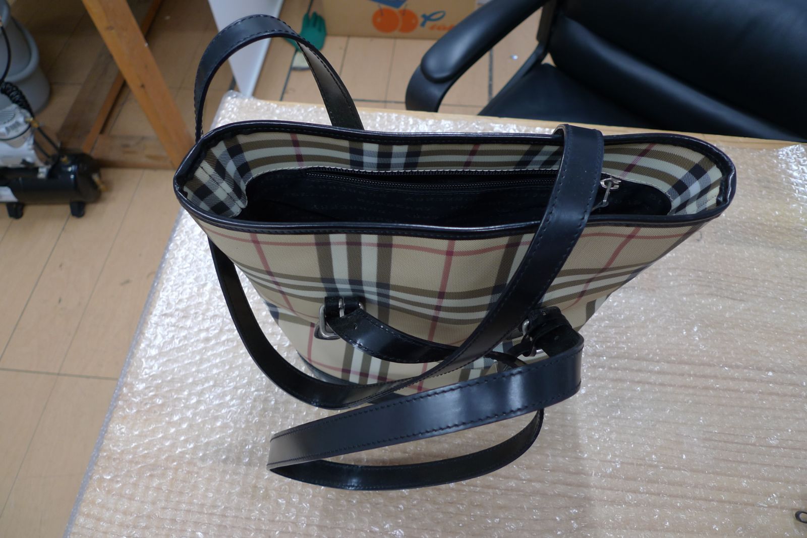 レディース BURBERRY バーバリー ノバチェック バケット トートバッグ 