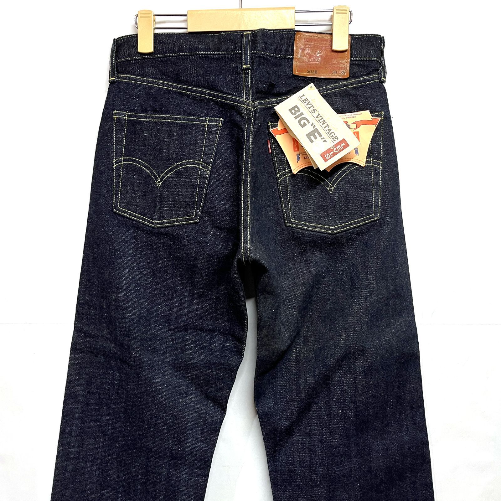 未使用 フラッシャー付き リーバイス 503B USED-LOOK 96年製 W30 L36 BIG'E' 赤耳 50´s 日本製 復刻 デニム デッドストック Levi's ☆ PayPay(ペイペイ)決済可能 ☆ 札幌市 清田区 平岡 LEVI'S(リーバイス) ヴィンテージ復刻「Big E」 / 503B-XX【ワン