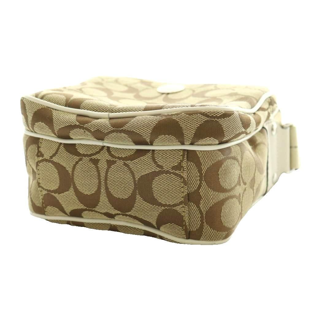 コーチ シグネチャー柄ミニショルダーバッグ キャンバス ベージュ 6451 コーチ COACH シグネチャー柄ミニショルダーバッグ キャンバス