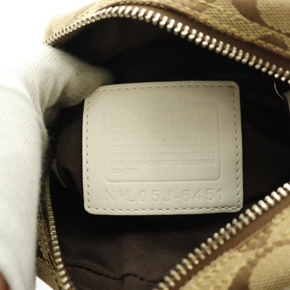 コーチ シグネチャー柄ミニショルダーバッグ キャンバス ベージュ 6451 コーチ COACH シグネチャー柄ミニショルダーバッグ キャンバス