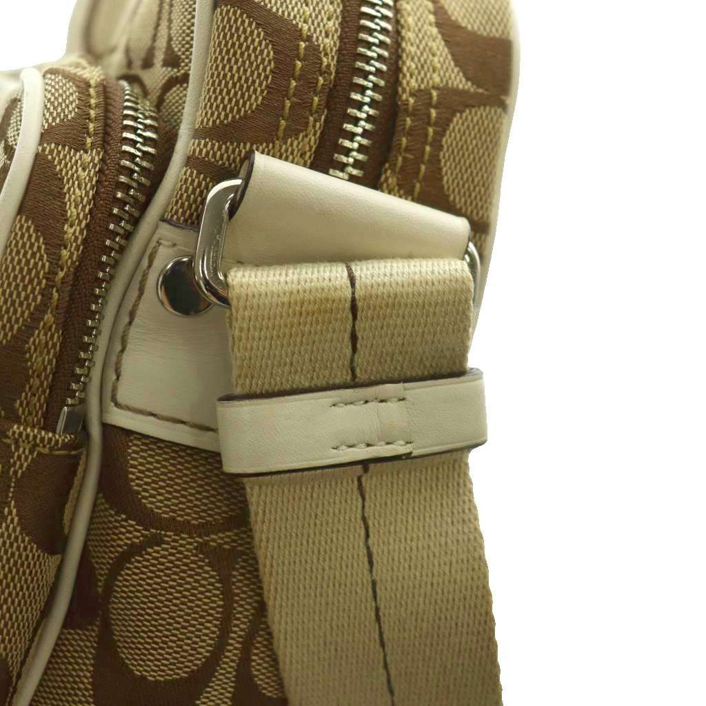 コーチ シグネチャー柄ミニショルダーバッグ キャンバス ベージュ 6451 コーチ COACH シグネチャー柄ミニショルダーバッグ キャンバス