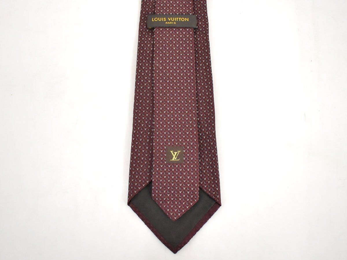 ルイヴィトン LOUIS VUITTON ネクタイ シルク100% ボルドー系