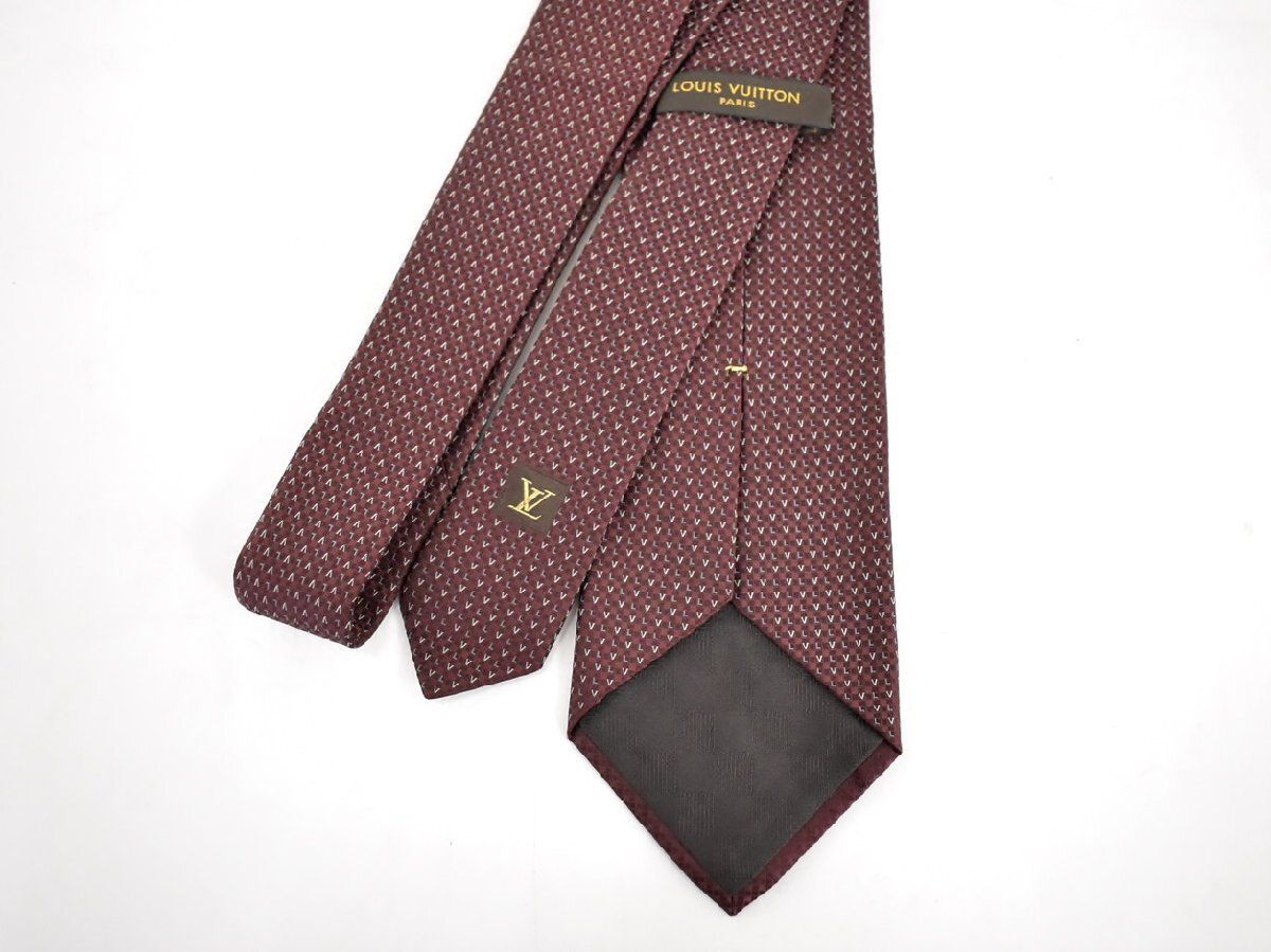 ルイヴィトン LOUIS VUITTON ネクタイ シルク100% ボルドー系