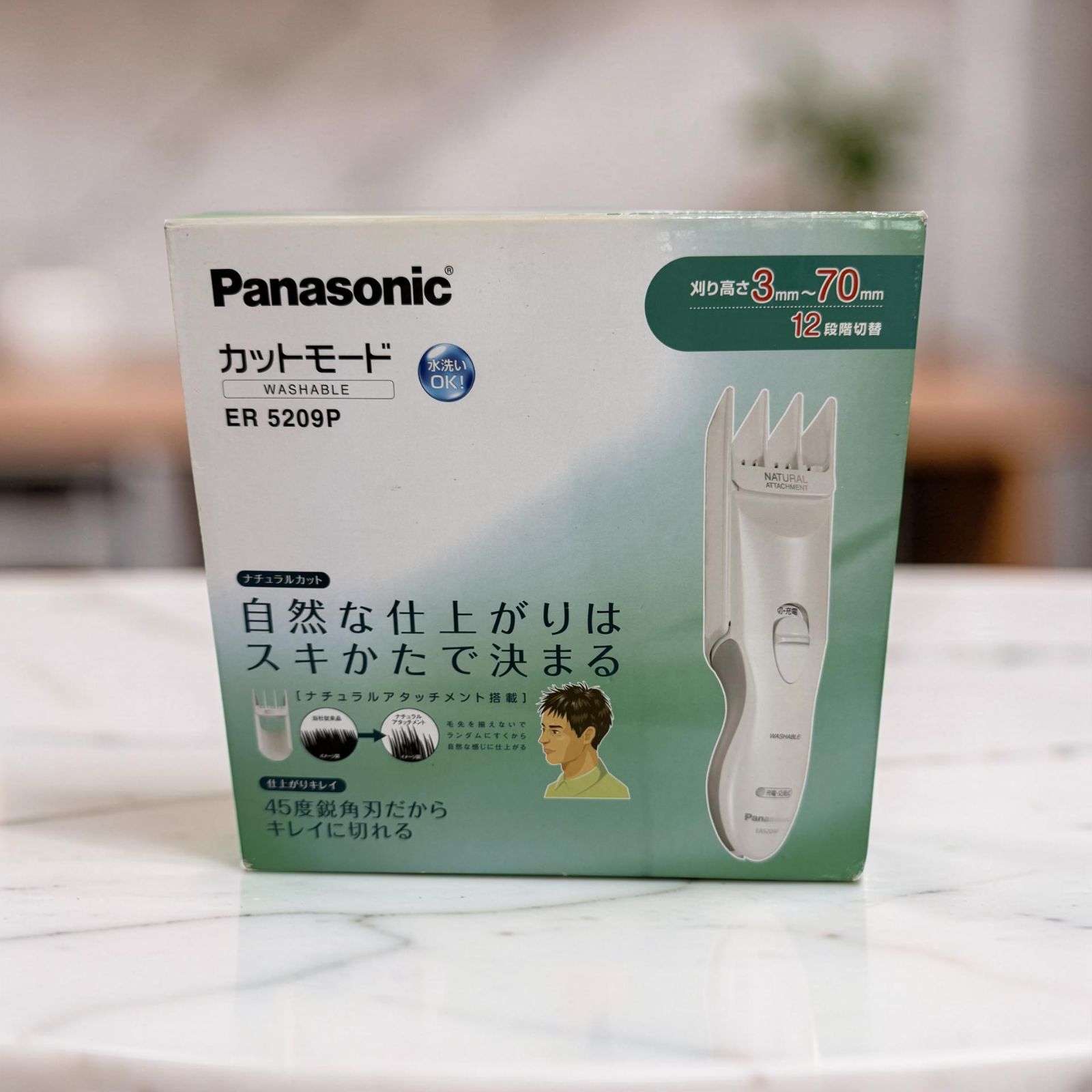 ■未使用■バリカン パナソニック Panasonic カットモード ER5209P ヘアカッター 水洗い ヘアカット 箱付き ER5209P 概要 - カットモード<ナチュラルアタッチメント付/水洗い
