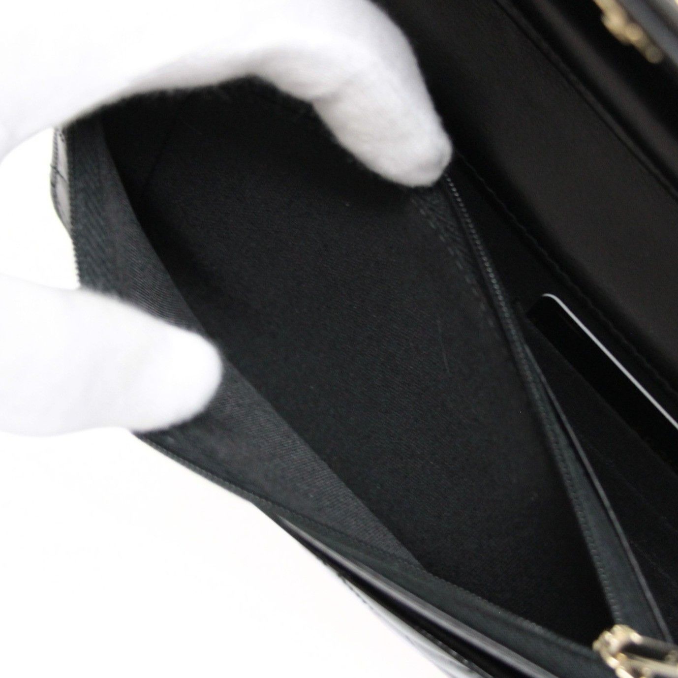 シャネル CHANEL マトラッセ チェーンウォレット パテント 黒 28番台 【74436】 CHANEL - シャネル CHANEL マトラッセ チェーンウォレット パテント 黒