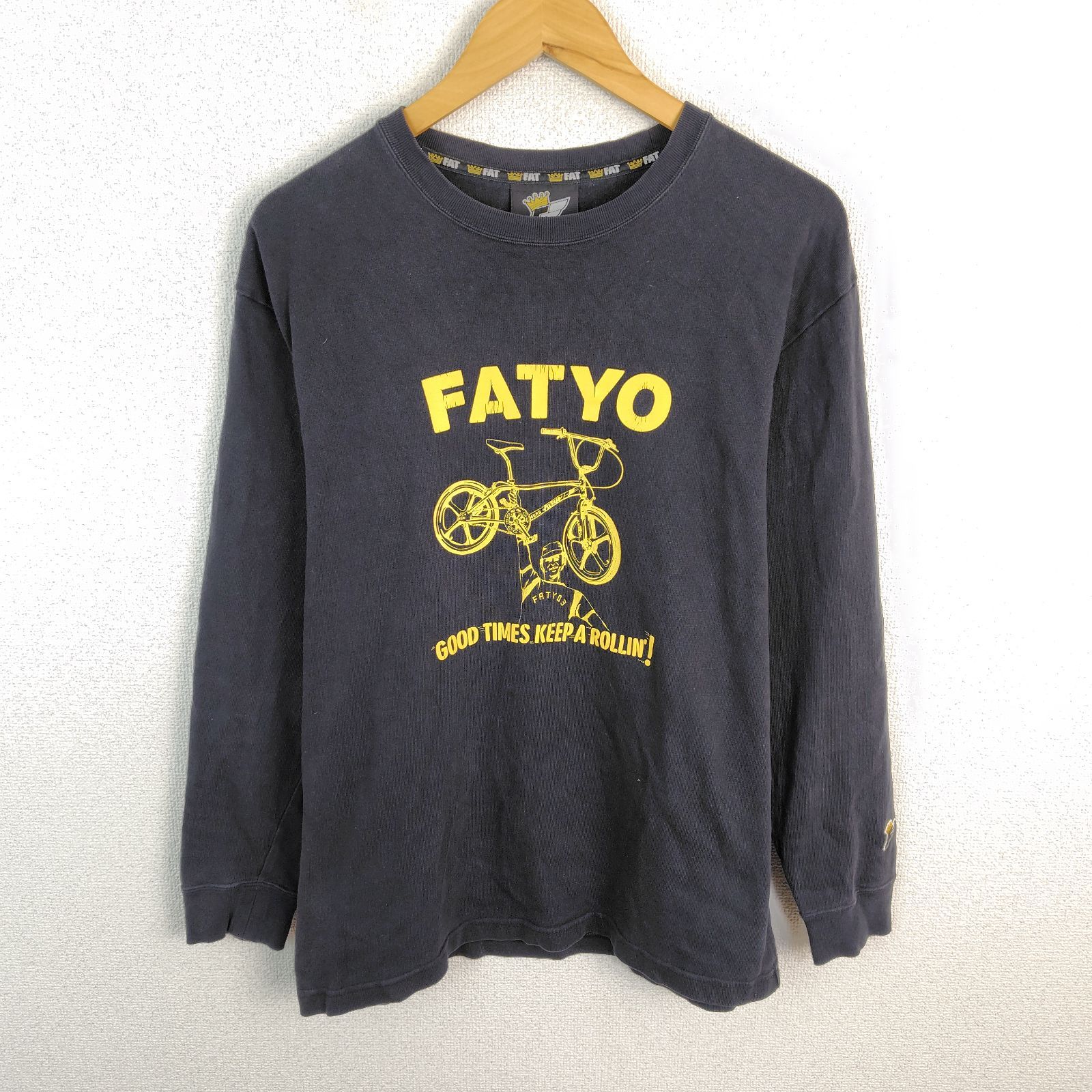 00s FAT エフエーティー スウェット ロゴプリント ブラック SKINNY 