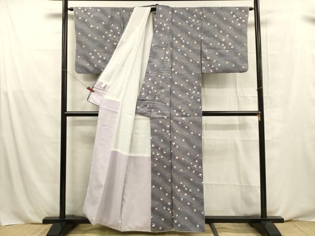 平和屋着物●小紋　舞花文　さんび謹製　洗える着物　未使用　DABD1863ps 平和屋着物○小紋 舞花文 さんび謹製 洗える着物 未使用 DABD1863ps