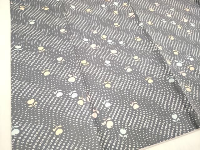 平和屋着物▽小紋　単衣　舞花文　洗える着物　DAAV5607az 平和屋着物□極上 森英恵・HANAE MORI 小紋 単衣 菱横段文 やまと誂製