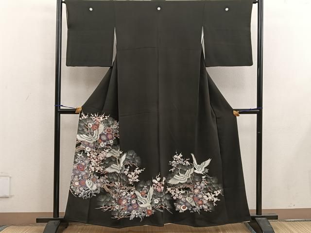 正絹 逸品 平和屋着物□豪華黒留袖 フリマアプリ ラクマ 地紙飛鶴渡橋