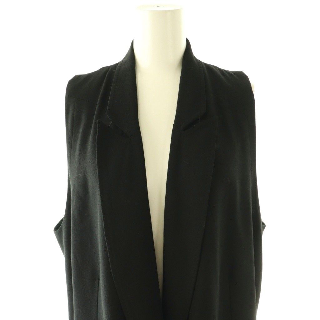 アンドゥムルメステール ロングジレ ベスト ウール 38 ブラック /CX Ann Demeulemeester - アンドゥムルメステール ロングジレ ベスト