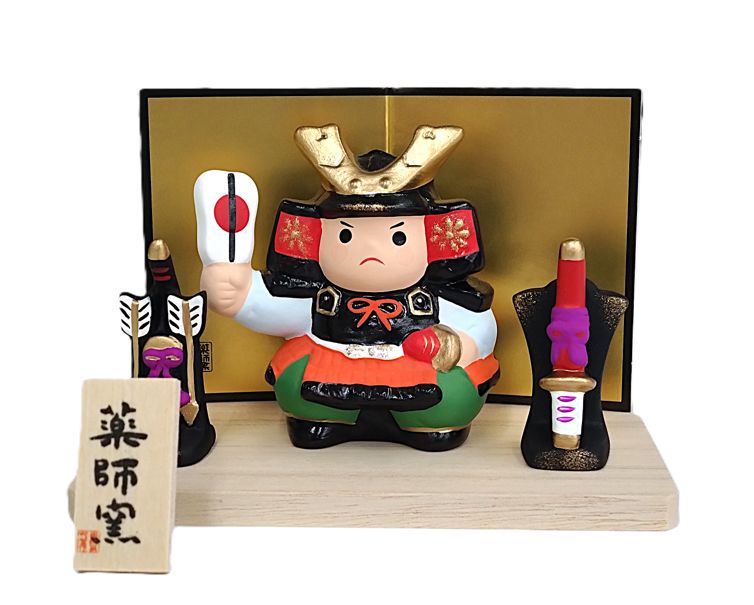 若武者飾り 薬師窯 錦彩 わらべ大将 【5805】端午の節句 五月人形