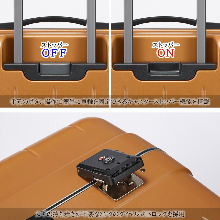 【PROTECA】00144 チェッカーフレーム スーツケース 98L 日本製 プロテカ ガンメタリック 使いやすい 旅行 出張 ユニセックス 7-9泊