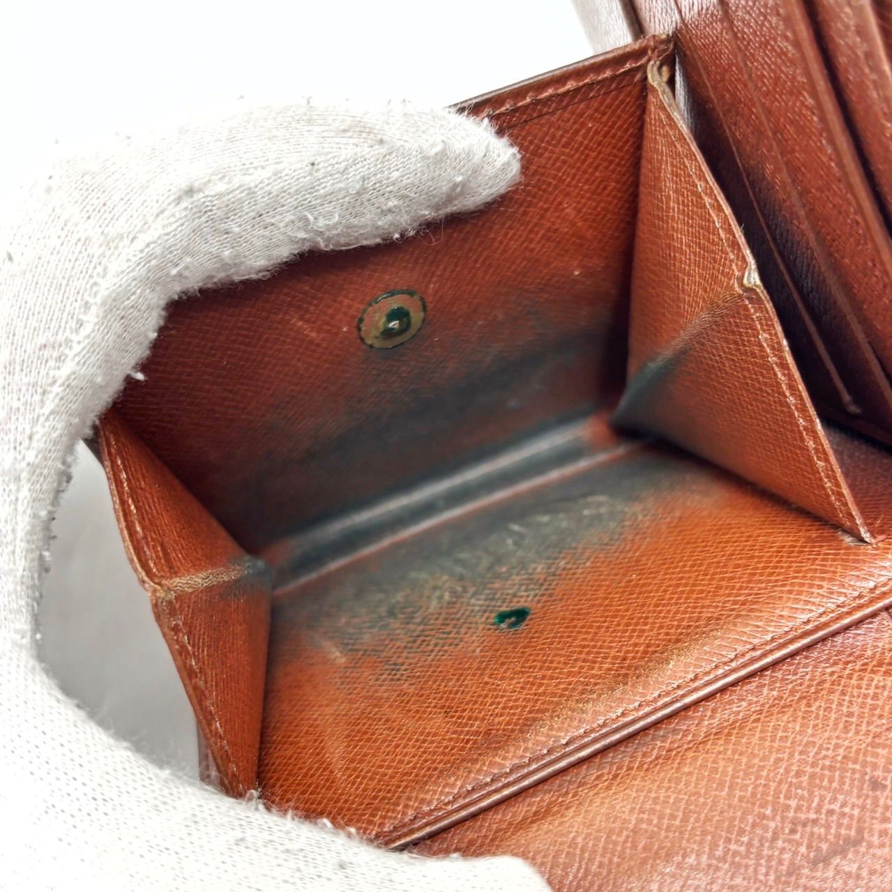 良品】LOUIS VUITTON ルイヴィトン モノグラム 2つ折り財布 ブラウン