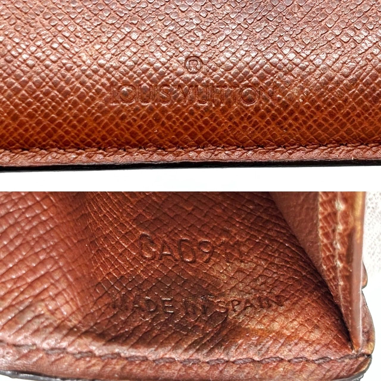 良品】LOUIS VUITTON ルイヴィトン モノグラム 2つ折り財布 ブラウン